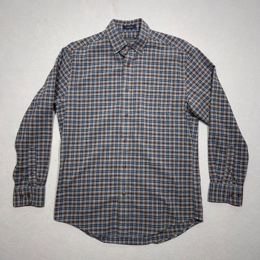 Pendleton Somerset Flannel Shirt Men Small Button… - image 1
